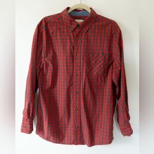 Field and Stream Red & Grey Checkered Men's Shirt, Size M
